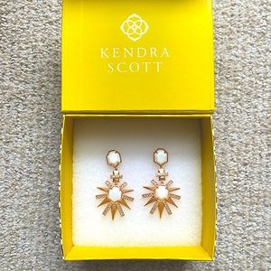 Kendra Scott Rose Gold and white stone drop earrings, limited edition